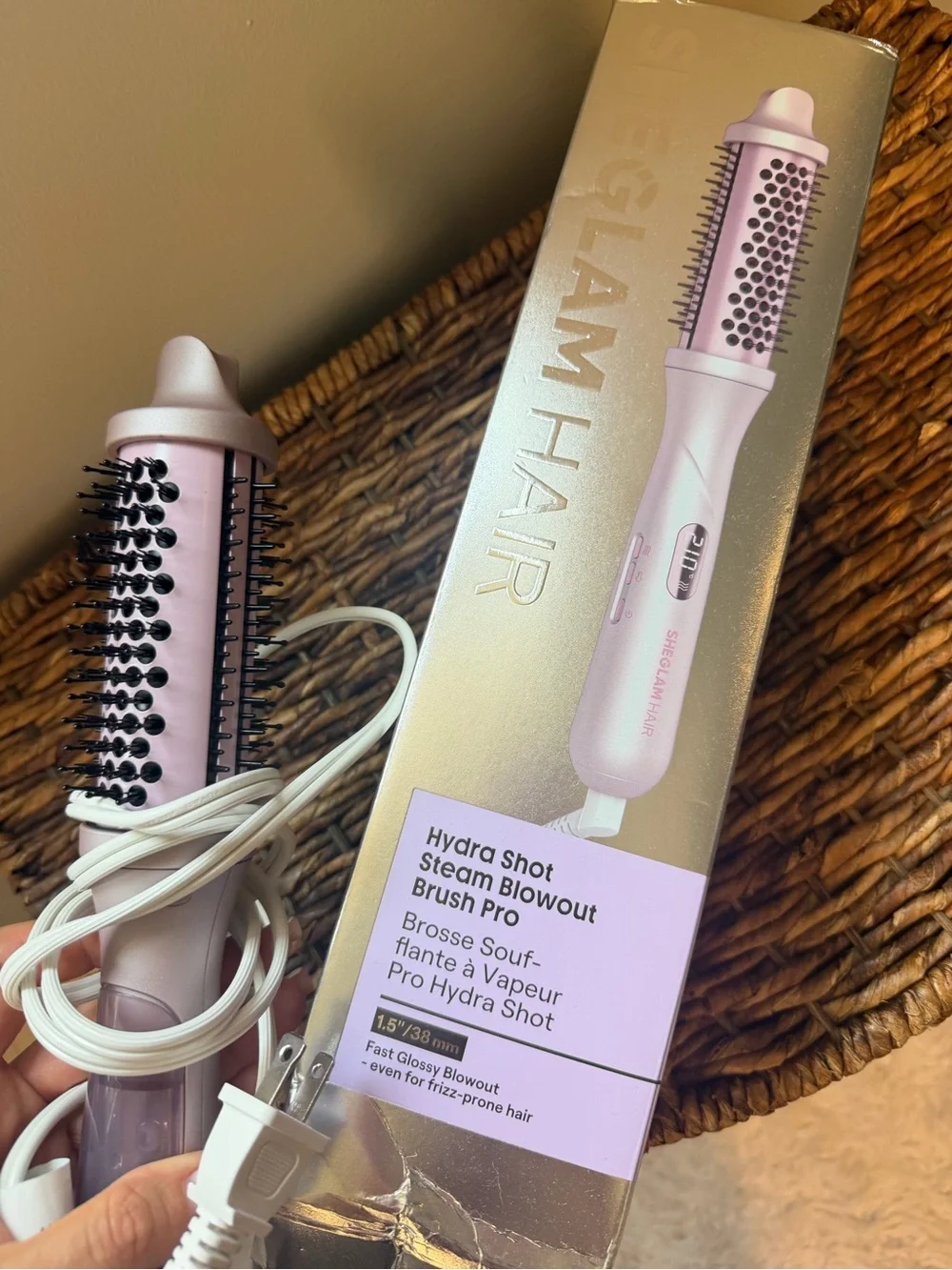 5-Min Glossy steam Styling Brush - Pink